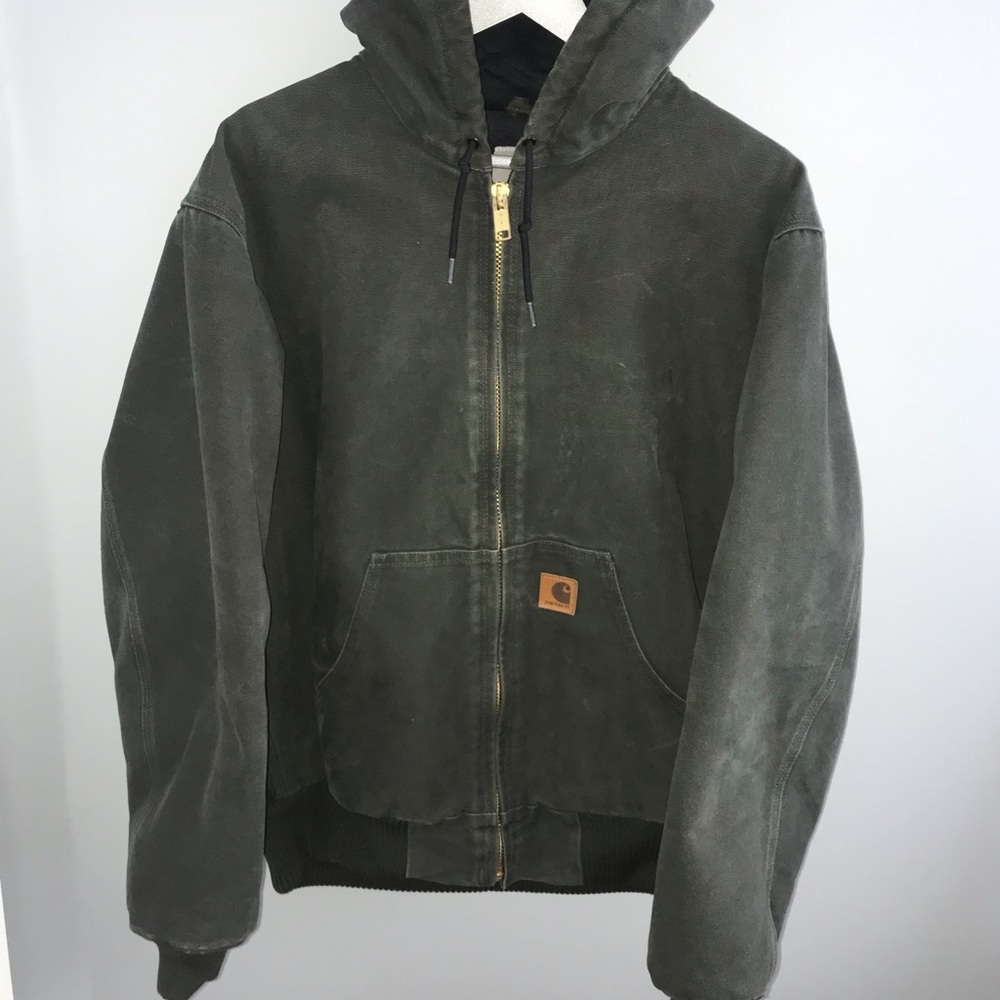 Carhartt Green Sandstone Hoodie Jacket Size Medium